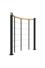 Balustradebalustrade met lagere koorden en een ronde houten leuning