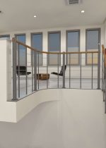 Balustradebalustrade met lagere koorden en een ronde houten leuning - Afbeelding 3