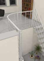 Balustradebalustrade met lagere koorden en een ronde houten leuning - Afbeelding 5