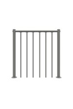 Balustradeleuning met verticale stangen en PVC-handleuning