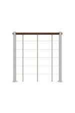 Balustradebalustrade met lagere koorden en houten leuning recht
